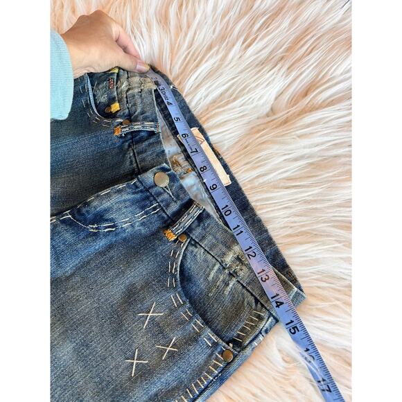 Joe’s Stewart Thick Stitch Flare Raw Hem Jeans vtg Rare! Series Read Blue sz 27 - Picture 8 of 10